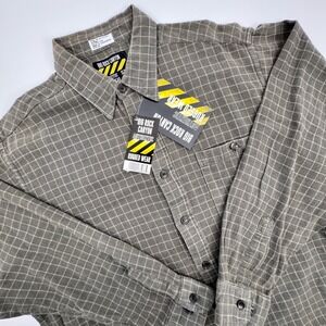 Big Rock Canyon Authentic Rugged Wear Flannel‎ Plaid Long Sleeve Shirt NWT Large